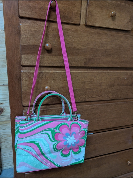 Estee Lauder Handbags - Estee Lauder Pink & Green Floral Crossbody with Detachable Strap